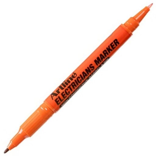 ปากกาเคมีช่างไฟฟ้า ARTLINE EKPR-ELFT 2 หัว 0.4-1.0 มม. สีส้ม